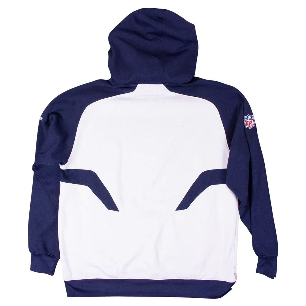 Reebok NFL On Field Dallas Cowboys Hoodie Mens Large White Navy Blue 8438A - Picture 2 of 14